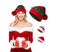 MELLIEX Santa Hat Christmas Hat Elf Comfortable Soft Felt Beanie Winter Hat Unisex Hats for Women Men Adult Christmas Eve Party - Large