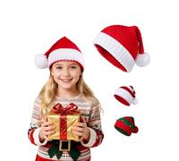 MELLIEX Santa Hat Christmas Hat Pineapple Knit Comfortable Soft Felt Beanie Winter Hat Unisex Hats for Children Kid Boys Girls Christmas Eve Party - Small