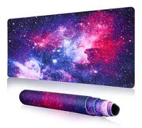 MELLIFLURORA Large Gaming Mouse Pad with Superior Micro-Weave Cloth, Extended Desk Mousepad with Stitched Edges, Non-Slip Base, Water Resist Keyboard Pad for Gamer, Office & Home, 35 x 15.5 in