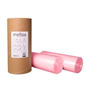 MELLOA refill KIT for 40 or more diaper pail cartridges compatible with Tommee Tippee Sangenic Tec Simplee Twist & Click Spross Ubbi Magic Littycat and many other kasettes (Pink, 400m + Paper Tube)