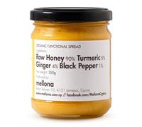 Mellona 100% Organiic Functional Raw Honey "The Anti-Inflammatory", with Turmeric, Ginger & Black Pepper, 250g