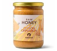 Mellona 100% Raw Natural Honey with Ceylon Cinnamon, Unheated & Unfiltered, Creamy Golden & Spreadable, 1KG