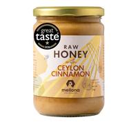 Mellona 100% Raw Natural Honey with Ceylon Cinnamon, Unprocessed Pure Golden Honey, Wild Harvested, Creamy & Spreadable, Great Taste 2026 Award Winner, Unpasteurised & Unfiltered, 1KG