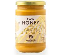 Mellona Raw Honey with Added Turmeric & Ginger, Unheated, Unfiltered & Unprocessed, Natural & Creamy, Wildflower Golden Honey, 400g
