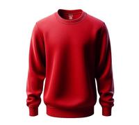 Mellor Design Mens Womens Sweatshirts Pullover Thermal Plain Top Workwear Casual Crewneck Jumper Sweater Sports Leisure Fleece Red
