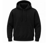 Mellor Design Plain Pullover Hoodie Hooded Top Unisex Mens Ladies Hooded Sweatshirts Black, M