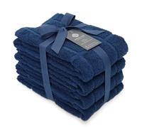Mellow Buff 100% Cotton Terry Dish Towels for Kitchen, 4 Pack Plain, 16 x26 Inches, Super Soft and Absorbent, Perfect for Cleaning and Dish Washing | Navy Blue Kitchen Towels