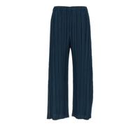 Mellow Pleats Wide Trousers - female - Issey Miyake - Wide Trousers - Blue - 2XL - Trousers 2XL
