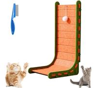 Mellowkin Cat Scratcher, 2025 New Triangular Vertical Integrated Scratching Board with Cat Bed, Wear-Resistant Non-Shedding Felt Cats Scratching Board for Indoor Cats (Orange,L Shape)