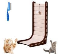 Mellowkin Cat Scratcher, 2025 New Triangular Vertical Integrated Scratching Board with Cat Bed, Wear-Resistant Non-Shedding Felt Cats Scratching Board for Indoor Cats (Khaki,L Shape)