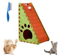 Mellowkin Cat Scratcher, 2025 New Triangular Vertical Integrated Scratching Board with Cat Bed, Wear-Resistant Non-Shedding Felt Cats Scratching Board for Indoor Cats (Orange,Triangle)