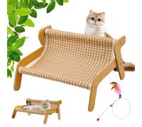 Mellowkin Cat Scratcher Couch, The Claw Lounge for Cats, 2-In-1Wear Resistant Scratching Sisal Chair, High Load-Bearing, Pet Wavy Rocker, Healthy Scratching and Relaxing (Linen)