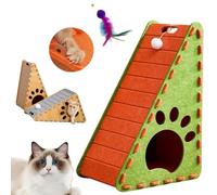 Mellowkin Cat Scratcher Felt, 2025 New Felt Cat Scratcher, L Type Cats Scratching Pads, Vertical Scratching for Indoor Cats, Protecting Furniture, Durable Easy To Clean (Orange Triangle)