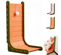 Mellowkin Cat Scratcher Felt, Triangular Vertical Integrated Scratching Board with Cat Bed, L Type Scratching Pads Durable Easy to Clean and No Mess (Orange,A-S)