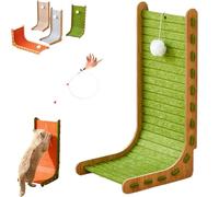 Mellowkin Cat Scratcher, L Type Vertical Felt Cat Scratching Pads, Wear-Resistant & Non-Shedding Integrated Felt Scratching Board (Green)