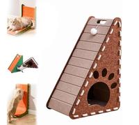Mellowkin Cat Scratcher, Mellowkin Triangular Vertical Integrated Scratching Board with Cat Bed, Durable Easy to Clean and No Mess, Scratching Mat Playing Toy for Indoor (Camel Triangle)