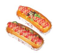 Mellsunny 2Pcs Realistic Artificial Hot Dog Bread Simulation Hot Dog Bread Fake Food Bread Model Photography Prop for Home Kitchen Shop Party Display Decoration