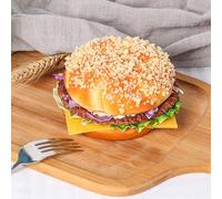 Mellsunny Artificial Hamburger Fake Burger Realistic Fake Food Bread Model Photography Prop for Home Kitchen Shop Party Display Decoration