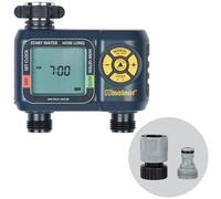 Melnor 65139AMZ AquaTimer Digital Hose Timer, 2-Zone Programmable Watering Timer, Quick Connect Bundle, Black, Yellow