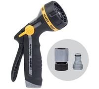 Melnor 65187AMZ Rear Trigger Multi Nozzle w/Adpt Bundle, Black, Yellow, 8-Pattern