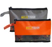 Melo Tough Multi Small Tool Pouch Small Tool Bag Zipper Bag Zipper Pouches, Durable Storage Organizer Tote bag 2 packs (Grey+Orange)