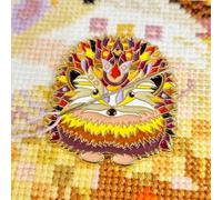 Meloca Designs Mandala Hedgehog Needle Minder - Magnetic Needle Holder for Embroidery, Cross Stitch & Quilting - Cute Enamel Hedgehog Accessory & Craft Gift