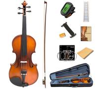 MeloCrest 3/4 Violin for Kids, Beginners, Students, Solid Spruce Top, Maple Back Fiddle with Brazilwood Bow, Tuner, Hard Case, Shoulder Rest & More, Perfect Handcraft Gift for Young Musicians
