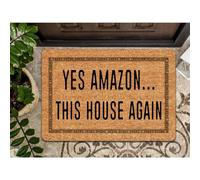 MELODADDY Funny Welcome Doormat for Indoor Entry 18"(W) x 30"(L) Mmat for Entrance Way Indoor Hello Mats for Front Door Novelty House Warming Gift Mat Welcome Mat（Yes Amazon This House Again）