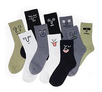 Meloday 10 PACK Crazy Funny Emotion Crew Socks Soft Cotton - 10 different fun designs and color per pack, Camo, 4-9 UK