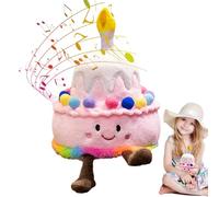 Melodic Celebration Plush Doll - Musical Birthday Cake Toy, Animated Singing Pillow | Cake-Shaped Stuffed Animal With Happy Birthday Melody, Soft Sculpted Dessert For Kids' Celebrations And Pr