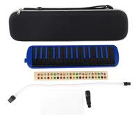 Melodica 32 Key Wind Musical Instrument, Blue Beginner Melodica with Carry Bag, Ergonomic Design for Easy Playing, Resin Body with Brass Base and Phosphor Bronze Reeds (Blue)