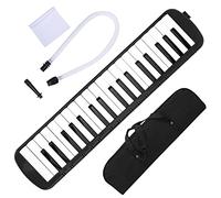 Melodica 37 Keys Keyboard Wind Musical Instrument with Blowpipe and Handle Easy to Learn and Play for Beginner Professional Training (Black)