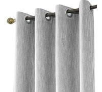 Melodieux 1 Panel Eyelet Grommet Curtains with Tiebacks - Semi Blackout Room Darkening Curtain, Thermal Insulated Windproof Window Drapes for Livingroom, Bedroom, Patio (Grey, 46 x 72 Inch Drop)