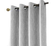 Melodieux 1 Panel Room Darkening Curtain - 15% Cotton Blend Draps with Tiebacks, Blackout Thermal Insulated Window Drapes for Livingroom, Bedroom, Dinning Room, Kitchen (Grey, 66 x 90 Inch Drop)