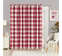 Melodieux Buffalo Check Plaid Blackout Curtain Extra Wide for Patio Glass Door, Living Room Thermal Insulated Room Darkening Grommet Drapes, Red, 100 x 84 Inch, 1 Panel