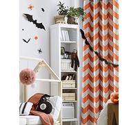 Melodieux Chevron Room Darkening Blackout Grommet Top Curtains, 52 by 96 Inch, Orange (1 Panel)