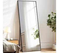 Melodieux Full-Length Full Length Mirror 180 x 76 cm Black Aluminium Frame Dressing Mirror for Living Room Bedroom