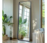 Melodieux Large Full Length Body Mirror for Wall 161x52 cm Black Deep Frame Big Tall Long Mirror for Leaning Hanging for Hallway Bedroom Living Room