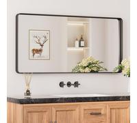 Melodieux Large Full Length Body Mirror for Wall 161x52 cm Black Deep Frame Big Tall Long Mirror for Leaning Hanging for Hallway Bedroom Living Room