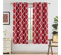 Melodieux Moroccan Fashion Thermal Insulated Room Darkening Blackout Grommet Window Curtains for Living Room, 42 by 63 Inch, Red (2 Panels)