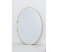 Melodieux Oval Wall Mirror, 61x91 cm Hanging Vanity Mirror, Decorative Wall-Mounted Mirror for Bathroom, Living Room, and Hallway, Gold