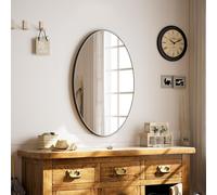 Melodieux Oval Wall Mirror 61x91cm Black Circle Hanging Wall Home Decorative Wall Mounted Vanity Mirror for Bathroom Living Room Hallway