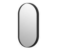 Melodieux Oval Wall Mirror for Bathroom Vanity, 55x75 cm Metal Frame, Decorative Mirror for Bedroom, Living Room, and Entryway, Mountable Horizontally or Vertically, Black