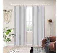 Melodieux Thermal Insulated Blackout Curtain Liners for 96 Inch Long Curtains, Room Darkening Cold Heat Blocking Lining, Off White, 40 by 92 Inch, 2 Panels, Rings Included