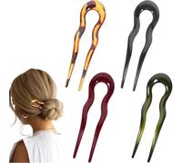 Melodio 4PCS Women's Hair Clips Clips, U-Shaped Hair Clips, Magic Simple Spiral Quick Braid Spiral Clips for Girls Reusable Accessory Style