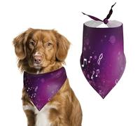 Melodious Music Dog Bandana Triangle Dog Scarf Washable Polyester Dog Bibs Cute Pet Bandana for Medium Large Dogs Puppy and Cats