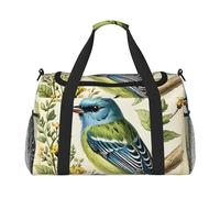 Melodious Songbird Print Travel Duffel Bag for Men & Women, Foldable Travel Bags and Spacious Weekender Tote Bag for Storage Toiletry Luggage Personal Item, Black, L