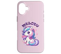 Melody Cute Unicorn Design for Girls Name Melody Case for iPhone 16 Plus