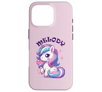 Melody Cute Unicorn Design for Girls Name Melody Case for iPhone 16 Pro