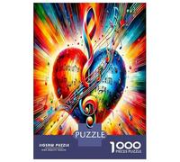 Melody Heart 1000pc Premium Jigsaw Puzzle Vibrant Rhythm Passion Puzzle for Adults Sturdy Cardboard Couple Puzzle Partners Ultra Difficult Home Activity 52x38cm/1000pcs